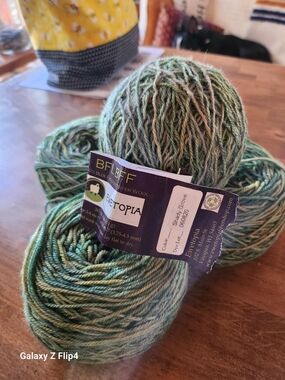 Blue Fibers Ewetopia Hand-Dyed Wool Yarn - Green Variegated